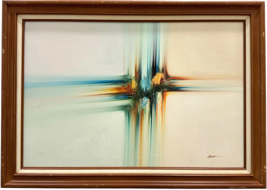 American School Abstract Expressionist Oil On Canvas, Signed (1 of 2)