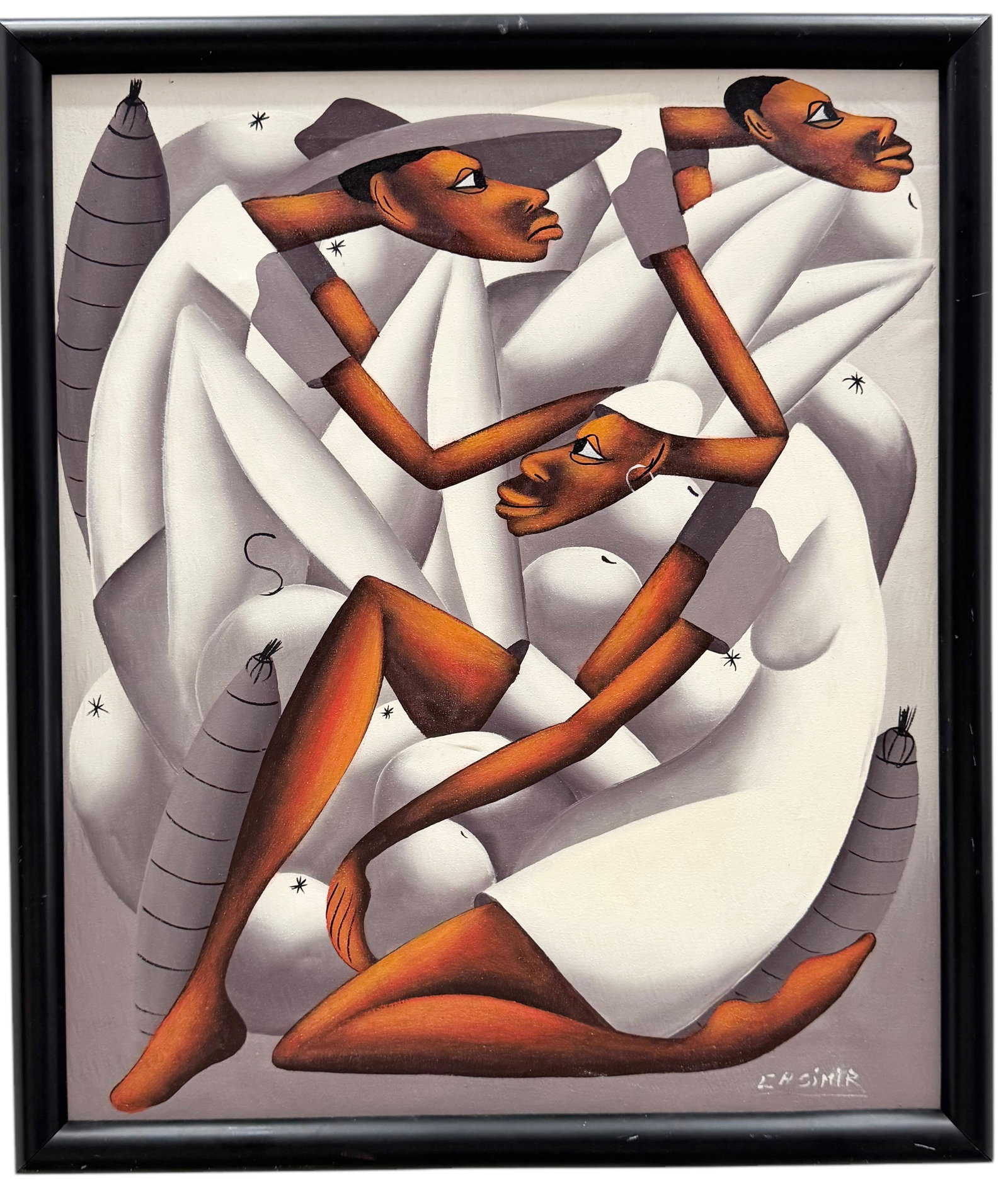 LAURENT CASIMIR (1928-1990, Haiti): Oil on canvas 23 x 19 in