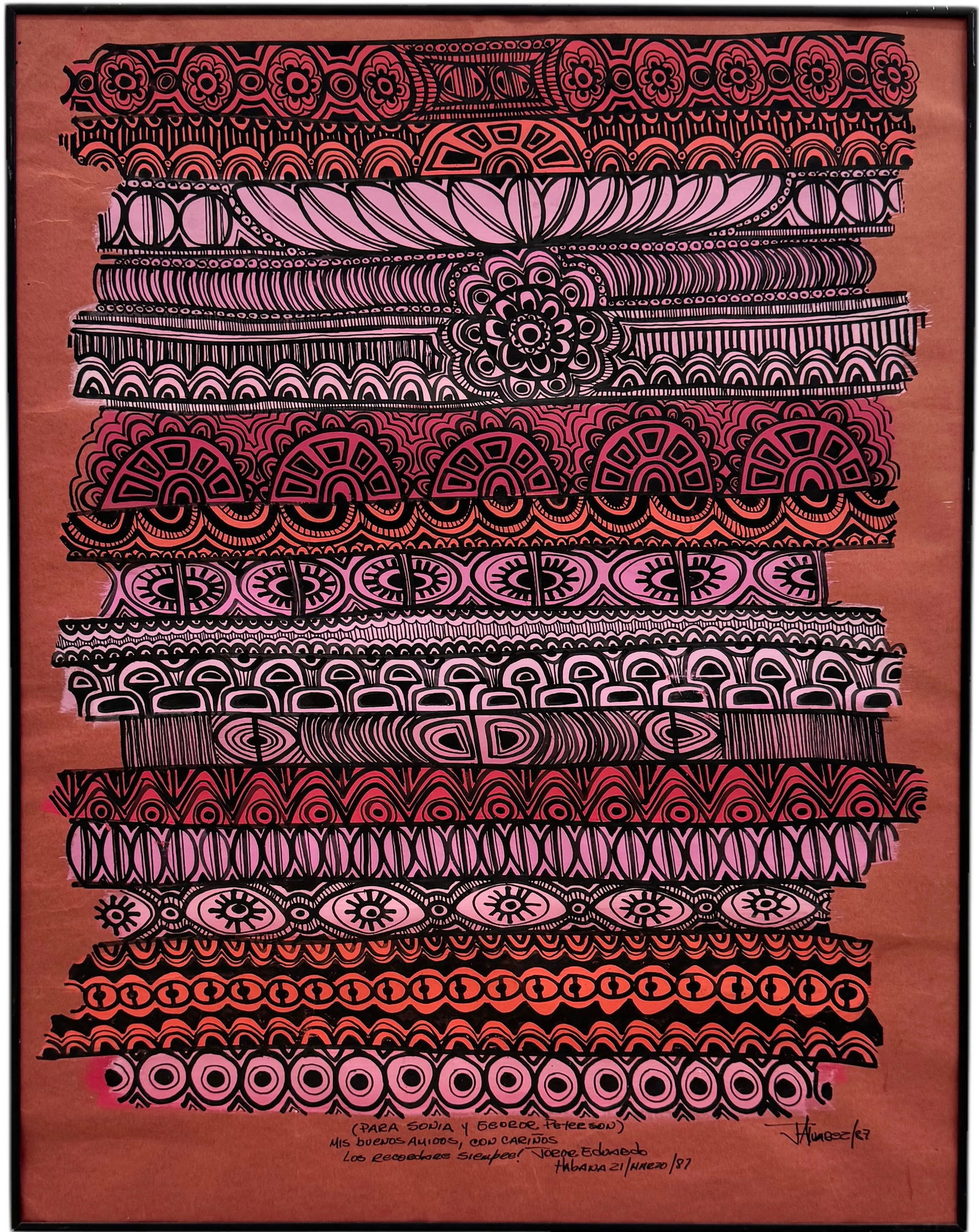 Vintage 1980's Cuban School Abstract Painting Signed Lower Right (1 of 4)