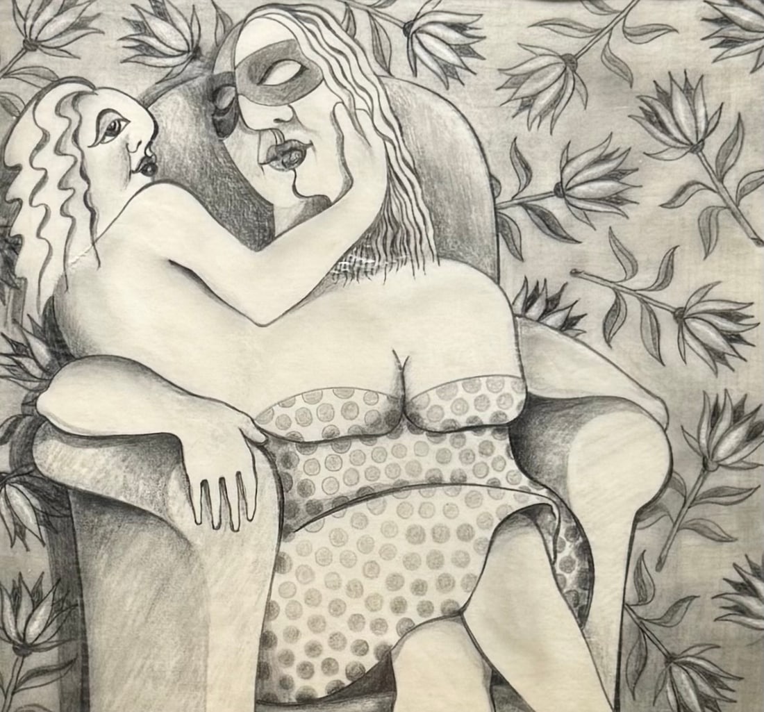 VINCENTE NOTARILE (20th c, American) Modernist Graphite Drawing (1 of 4)