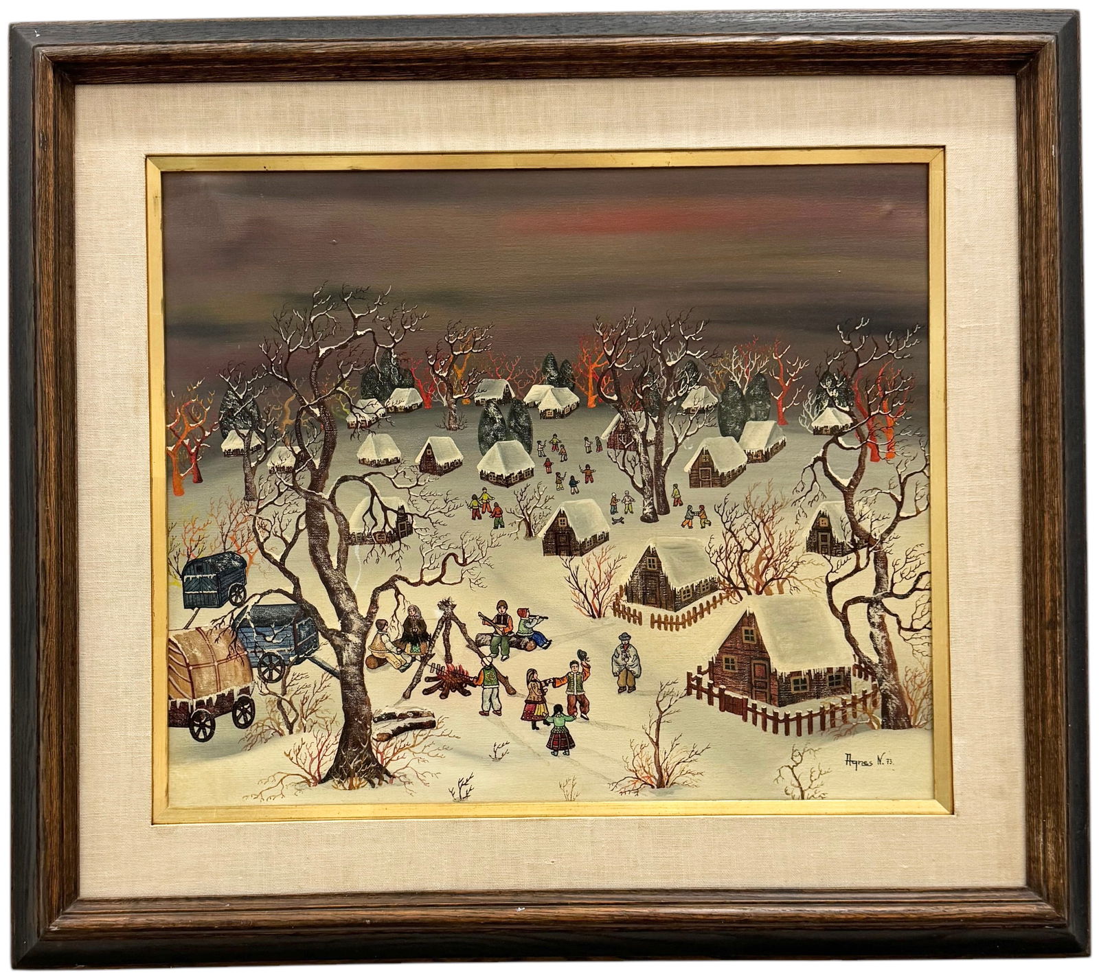 Agnes Neusch,  Hungarian Folk Art Winter Scene (1 of 4)