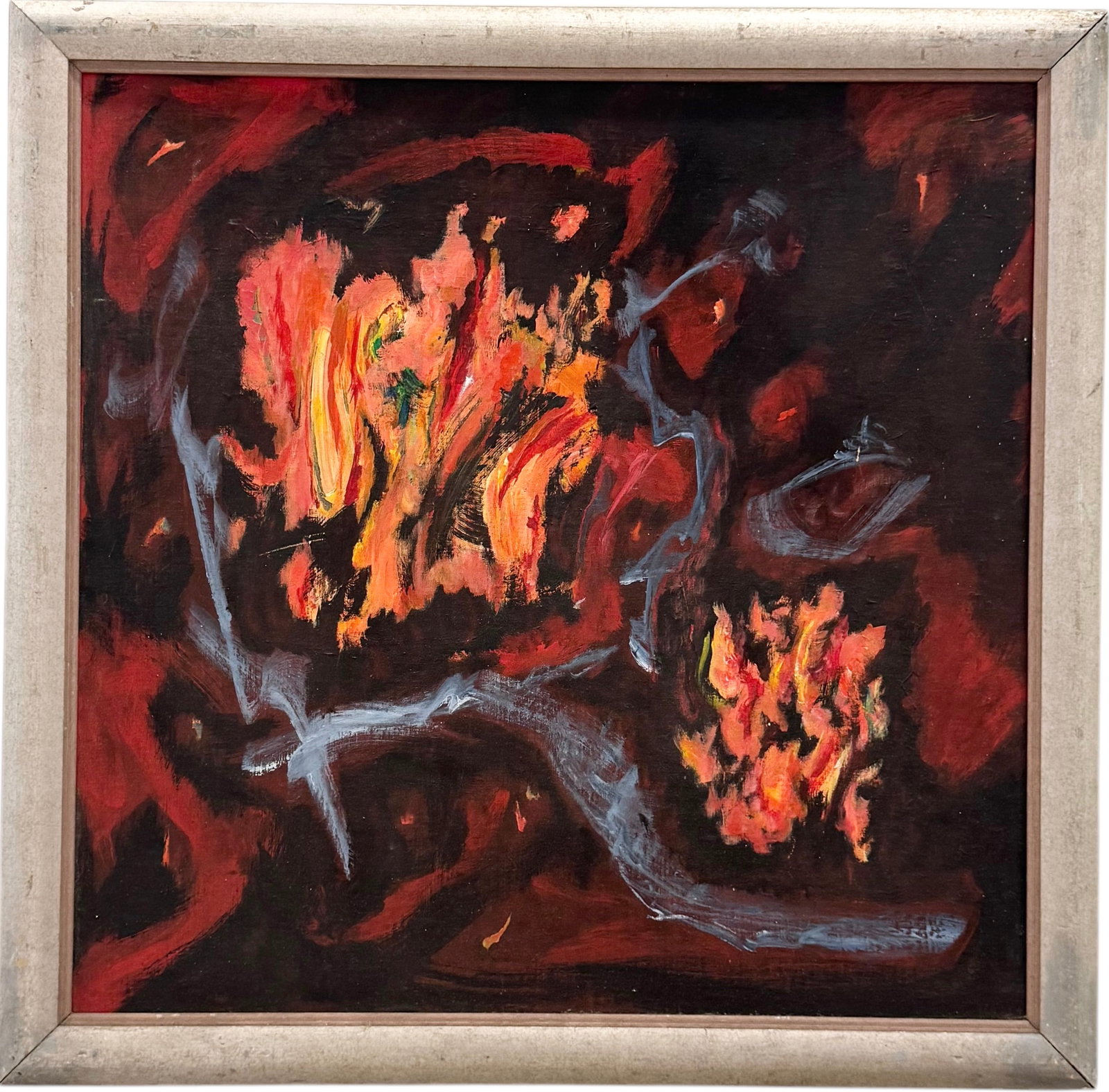 Eleanor Balienson Heller (1918-2006, American) Abstract, Sarasota Florida Artist: Oil on board 33 x 33 in. Born on March 28, 1918, in Philadelphia, Pennsylvania, Eleanor Heller was the first Florida artist whose work was included in the permanent collection of the National Museum o