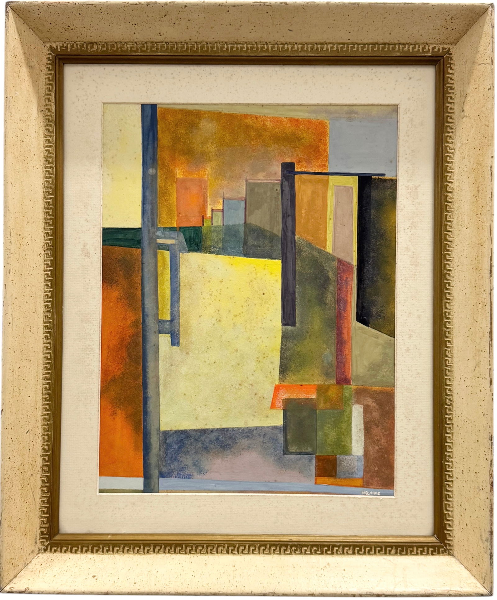 Vintage American School Abstract City Scene, Signed (1 of 4)