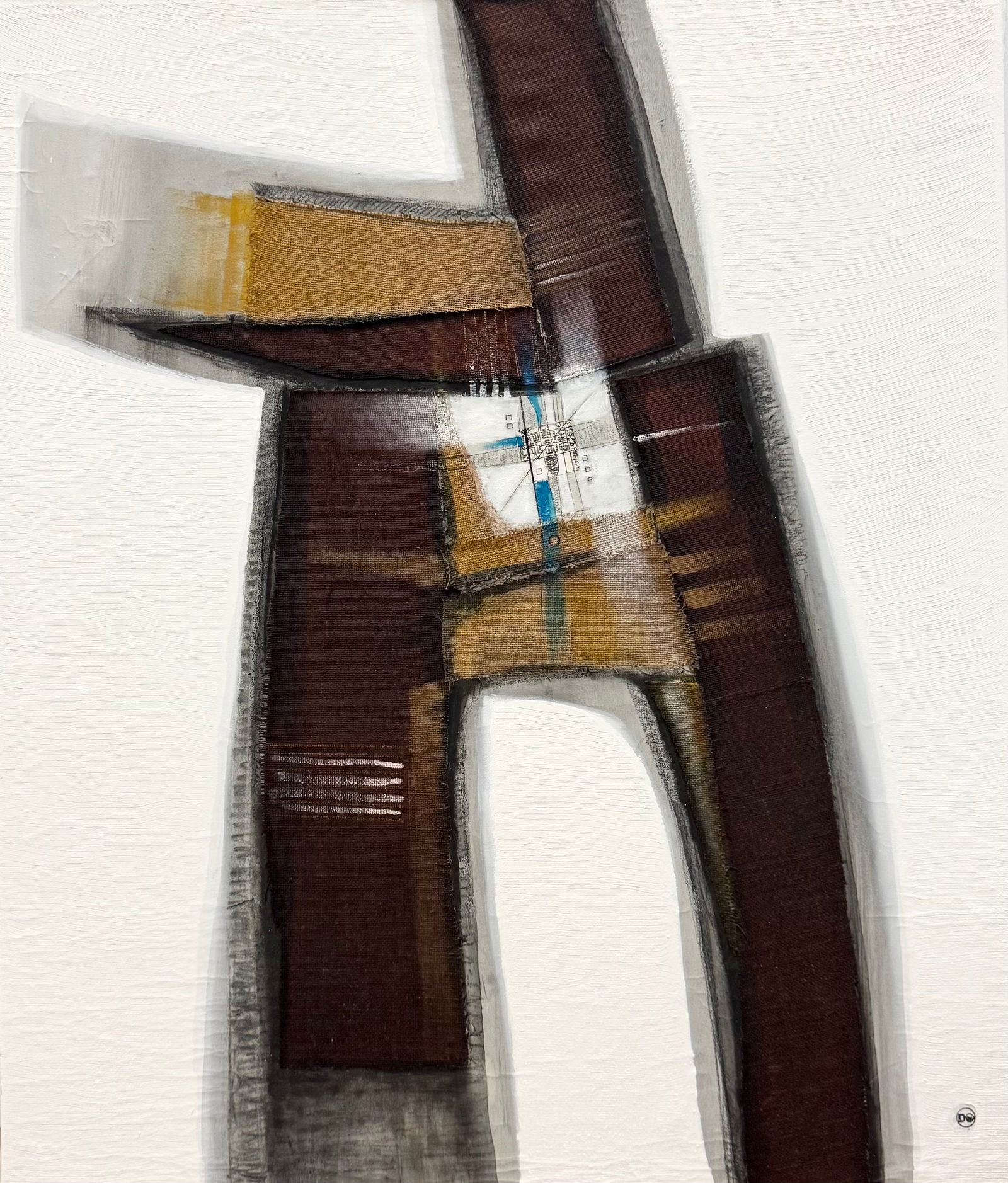 ALBERTO DONAT (20th c, Cuban) Large Mixed Media Collage Abstract (1 of 5)