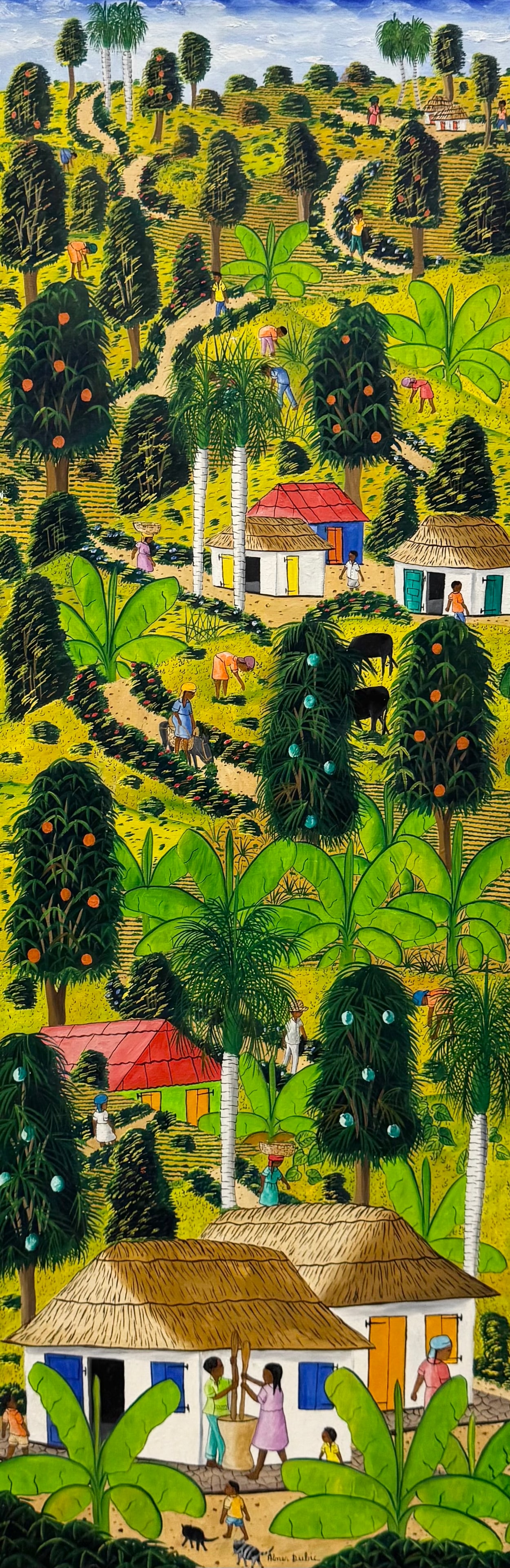 ABNER DUBIC (b. 1947, Haitian) Colorful Landscape, Gallery Label (1 of 6)
