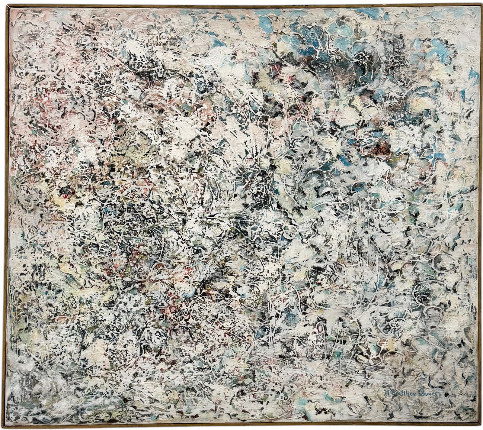 Mid-Century Modern American School Abstract Expressionism Signed Bunce (1 of 3)