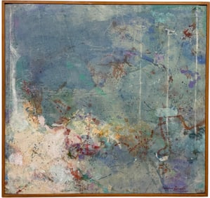 SANDRA LERNER (20th c, American) Abstract, New York City Artist Gallery Label Verso
