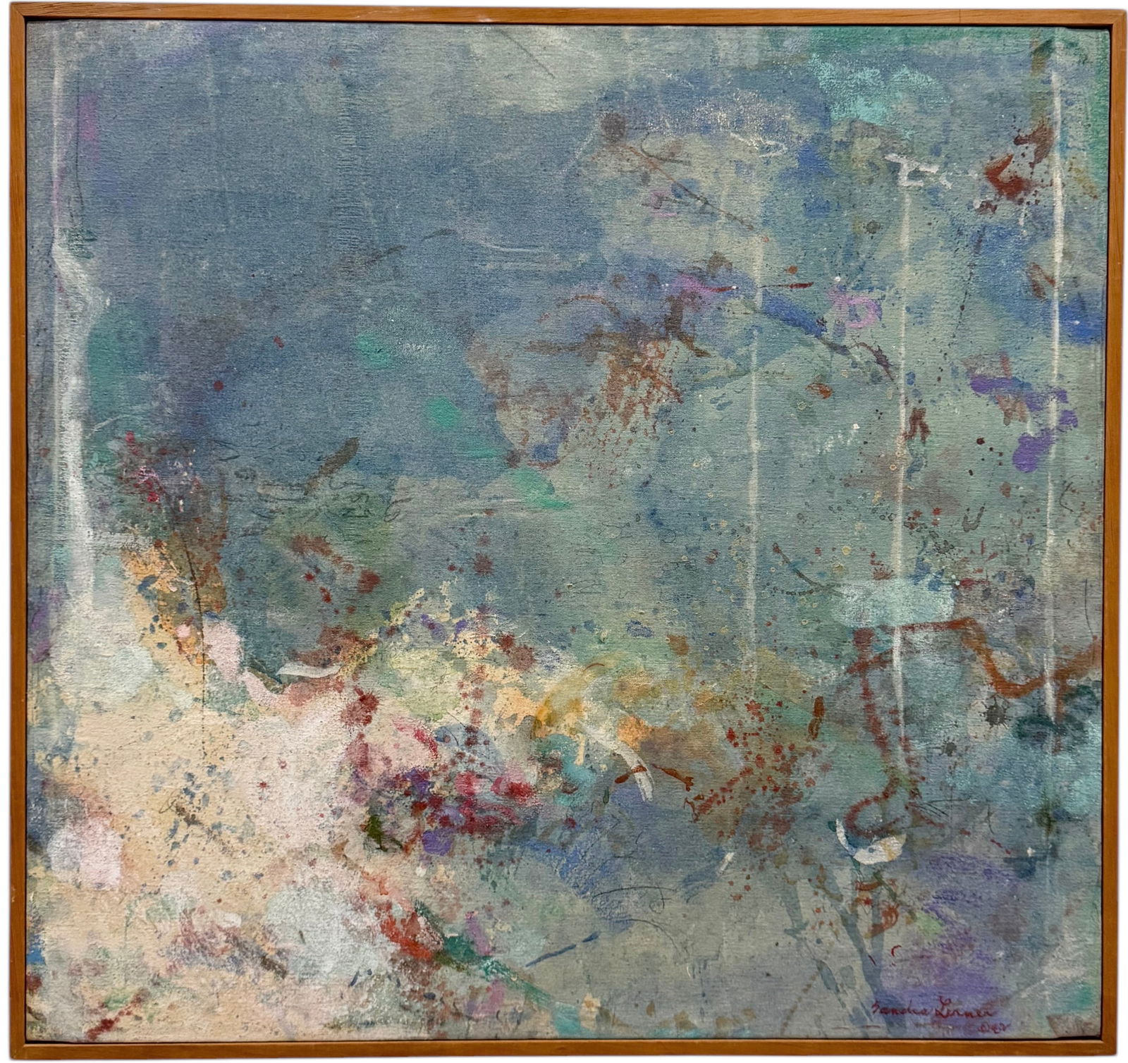 SANDRA LERNER (20th c, American) Abstract, New York City Artist Gallery Label Verso (1 of 4)