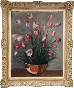 MILDRED FRIEDLAND (20th c, American) Still Life Of Flowers, Great Frame