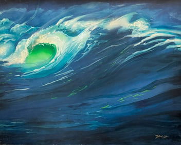 RODILLO Vintage Monumental Modern Seascape Painting 60" x 48"