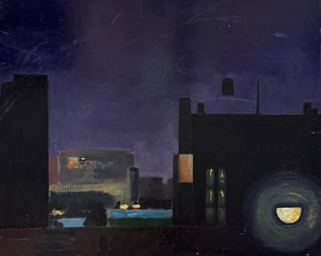 BILL GROSS (20th c, American) City Scene At Night