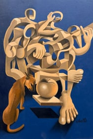 WILBER HERERRA ORTIZ (20th c, Mexico) Cubist Abstract, Merida Artist
