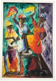 RAYMOND JOSEPH (20th c, Haitia) Voodoo Dancers