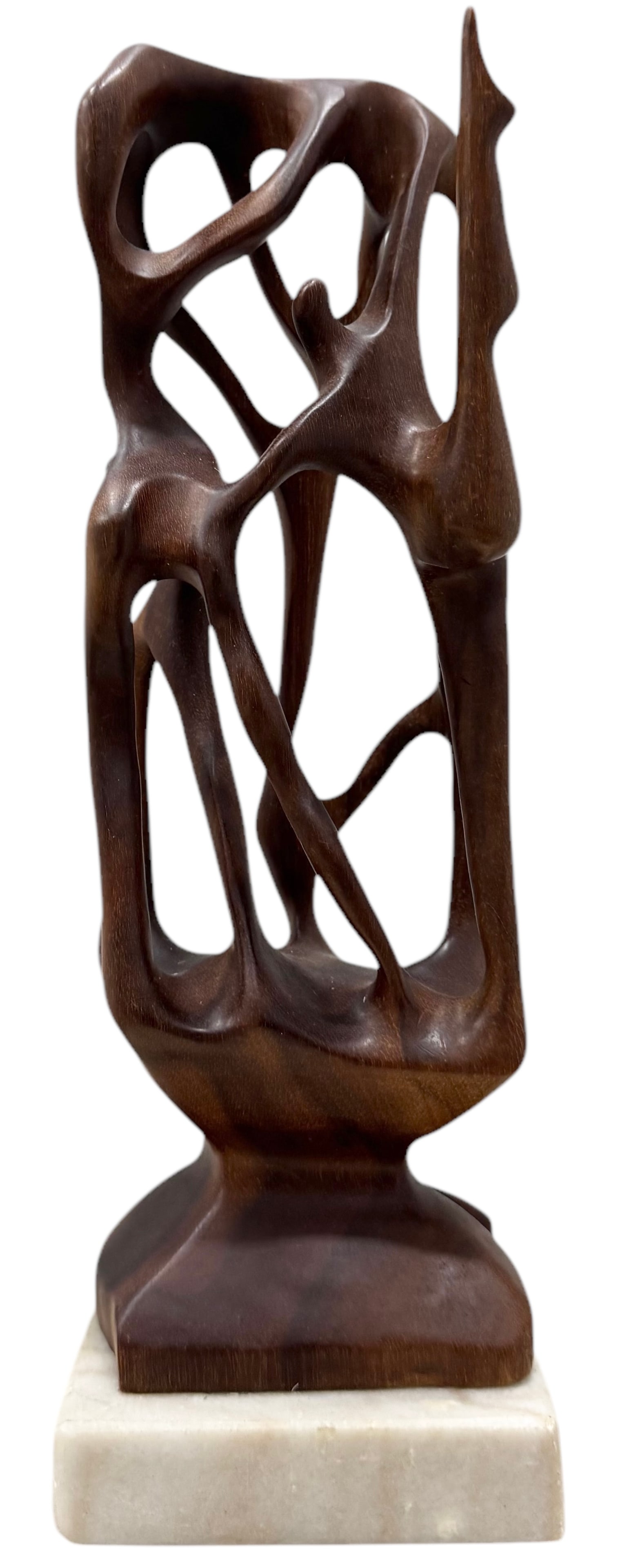 Cuban School Carved Wood Abstract Sculpture With Figures (1 of 5)