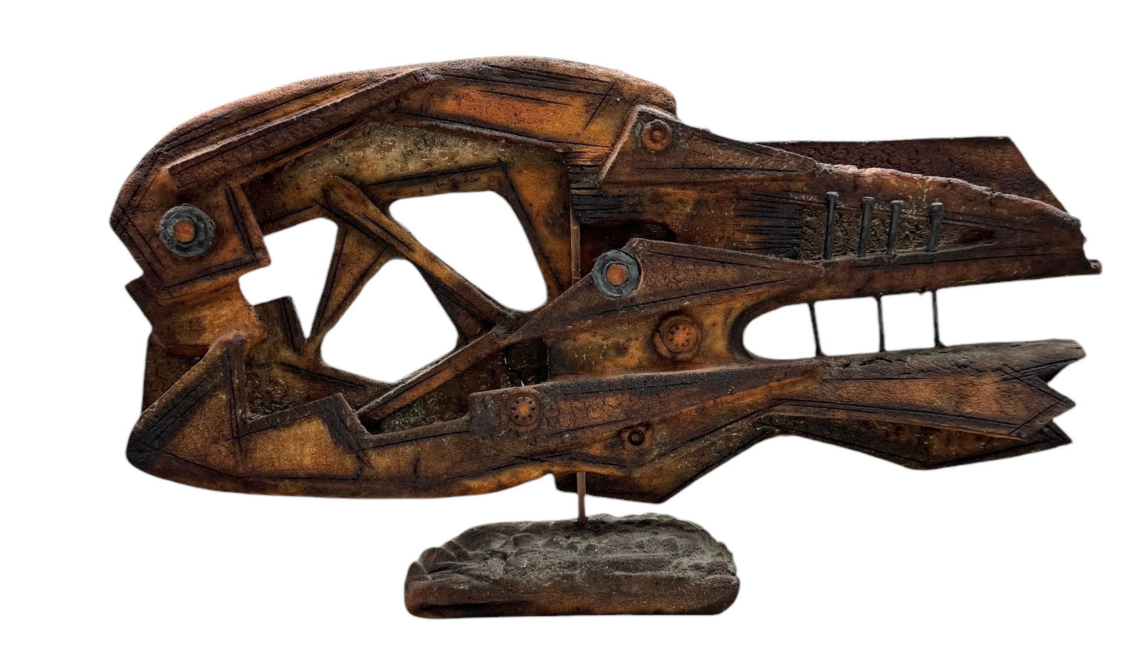 Cuban School Mechanical Ceramic Fish Sculpture On Stand (1 of 4)