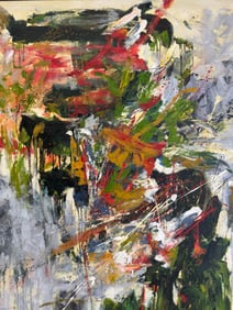 Monumental Japanese Abstract Expressionist Painting 91" x 67"