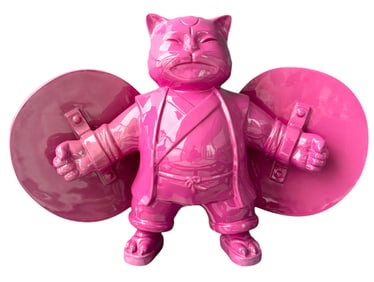 HIRO ANDO (b. 1973, Japan) Warrior Cat Fiberglass & Resin Sculpture