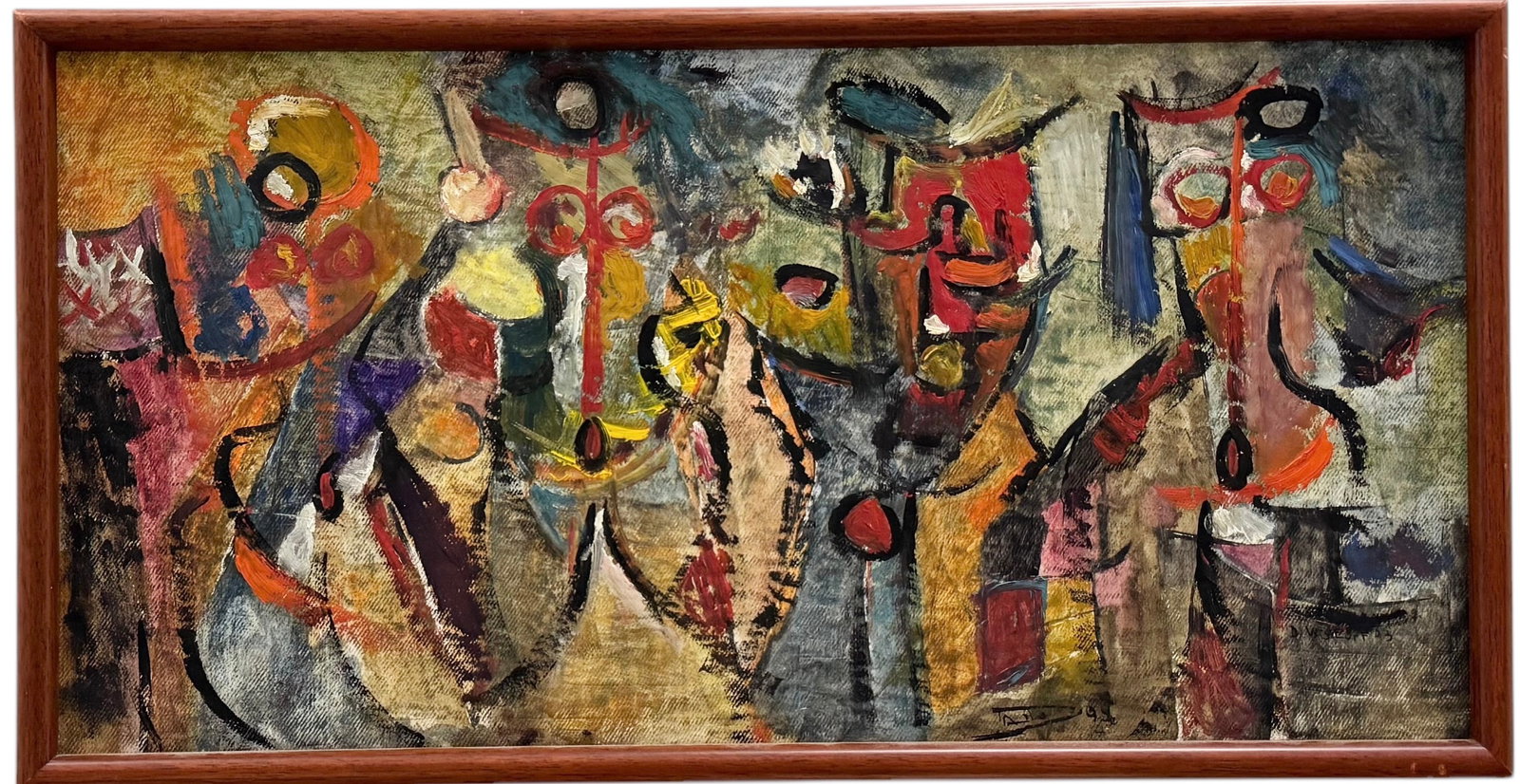 DANILO VASILOFF (20th c, Argentina) Abstract: Oil on board 22 x 11 in