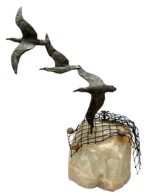 CURTIS JERE Bronze Sculpture Of Birds