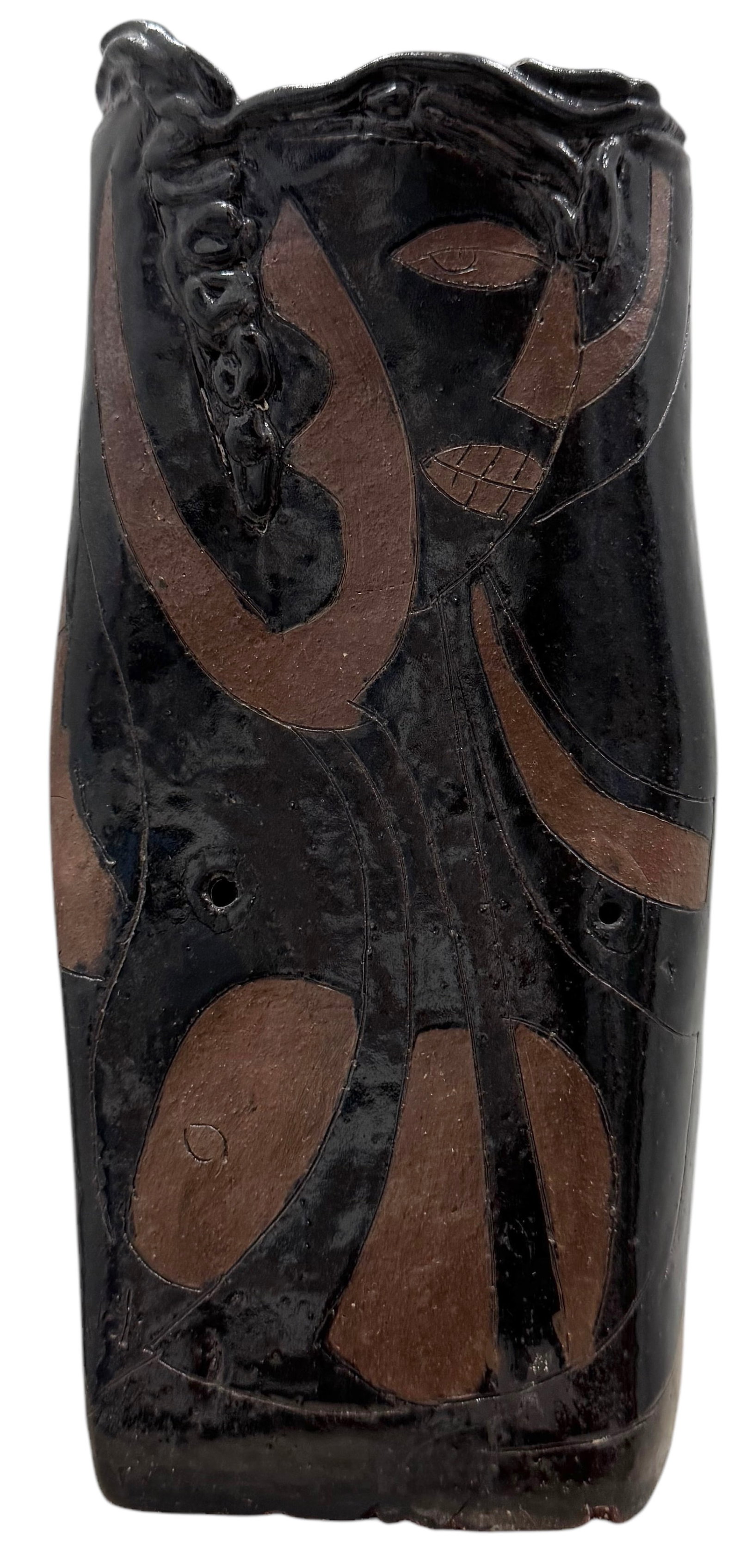 Mid-Century Modern 1960's Studio Pottery Nude Vase 10": 10 x 5 x 2 in