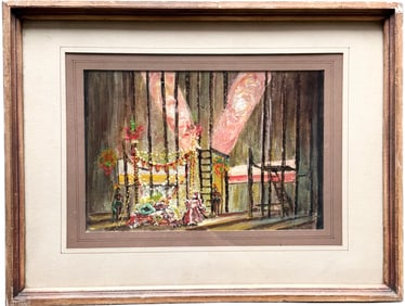 Vintage American School Stage Show Theatre Scene Signed Newton