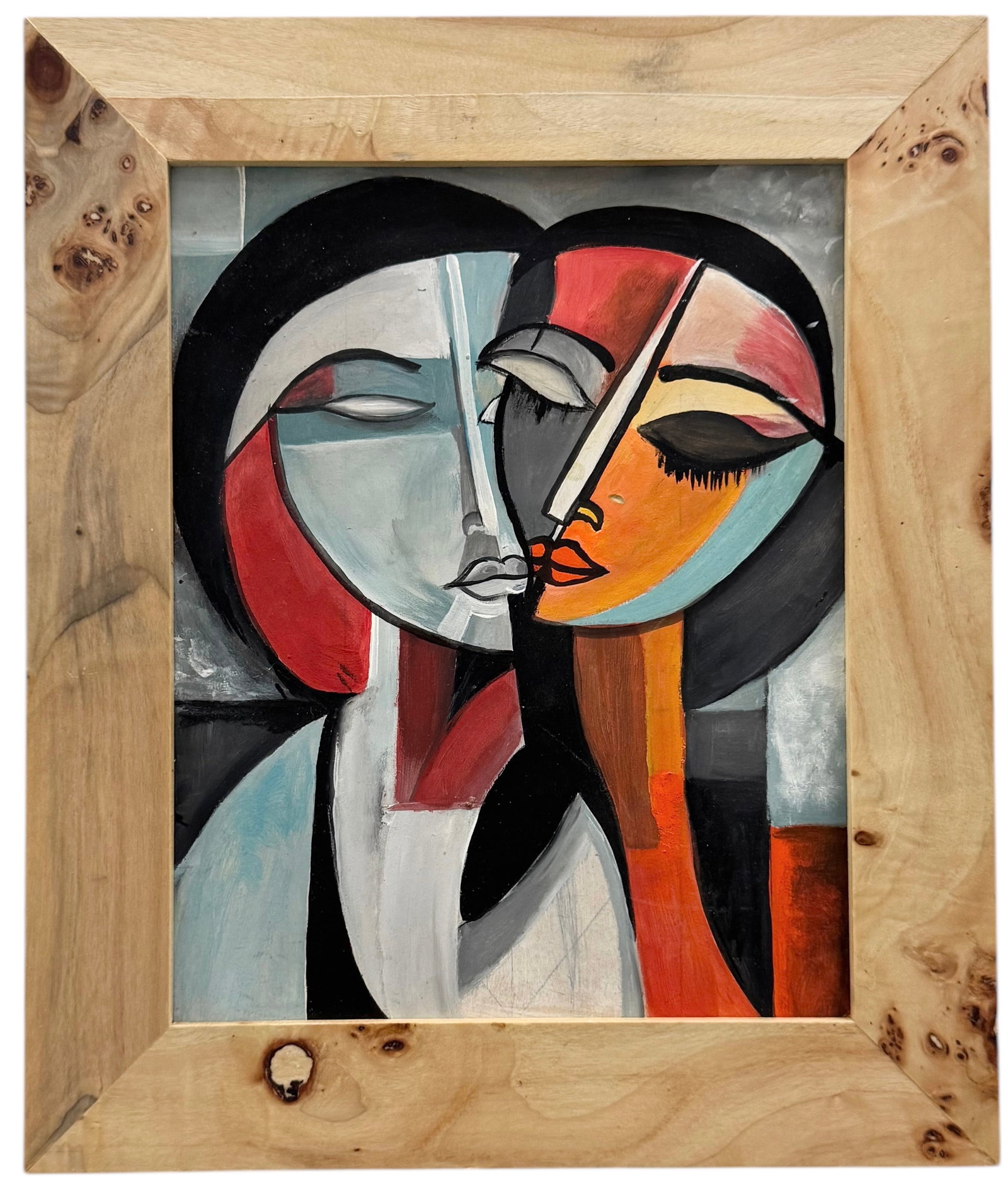 Mexican School Modernist Abstract With Faces, Monogrammed (1 of 2)