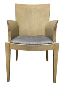 Vintage Karl Springer Style Armchair Silver Gilt