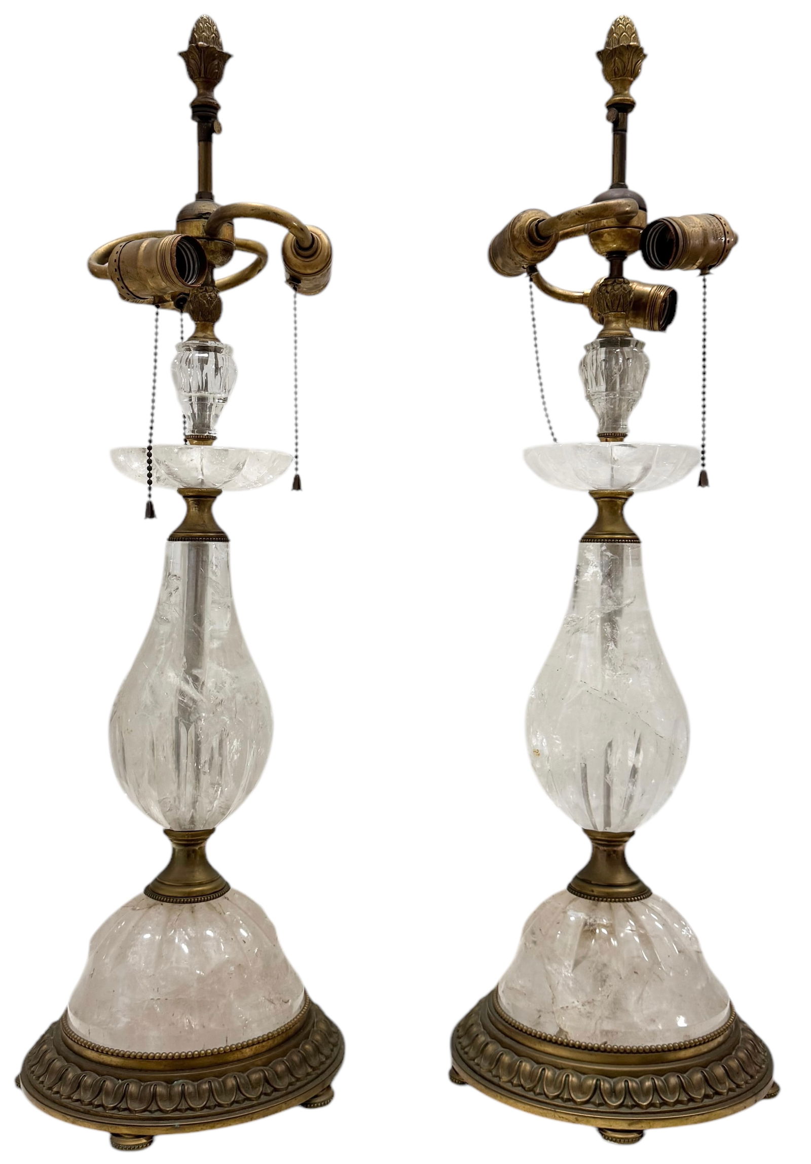 Pair Of Rock Crystal and Gilt Bronze French Table Lamps (1 of 5)