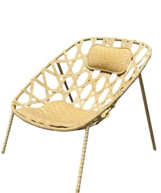 Benjamin Hubert “Coracle” handwoven Suede lounge Chair