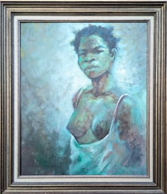 Lyonel Laurenceau (b. 1942, Haitian) Nude Portrait 1972, Important Haitian Artist