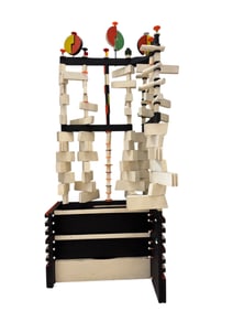 MONUMENTAL Mid-Century Wood Assemblage Sculpture Unknown Artist 63"