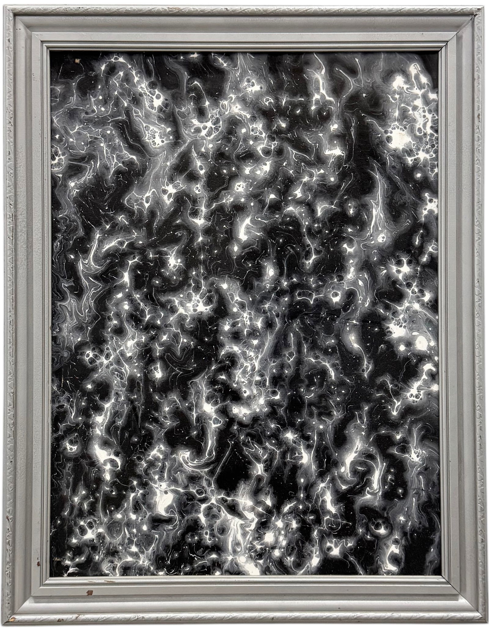 Contemporary American Black & White Abstract Painting Signed Verso (1 of 3)