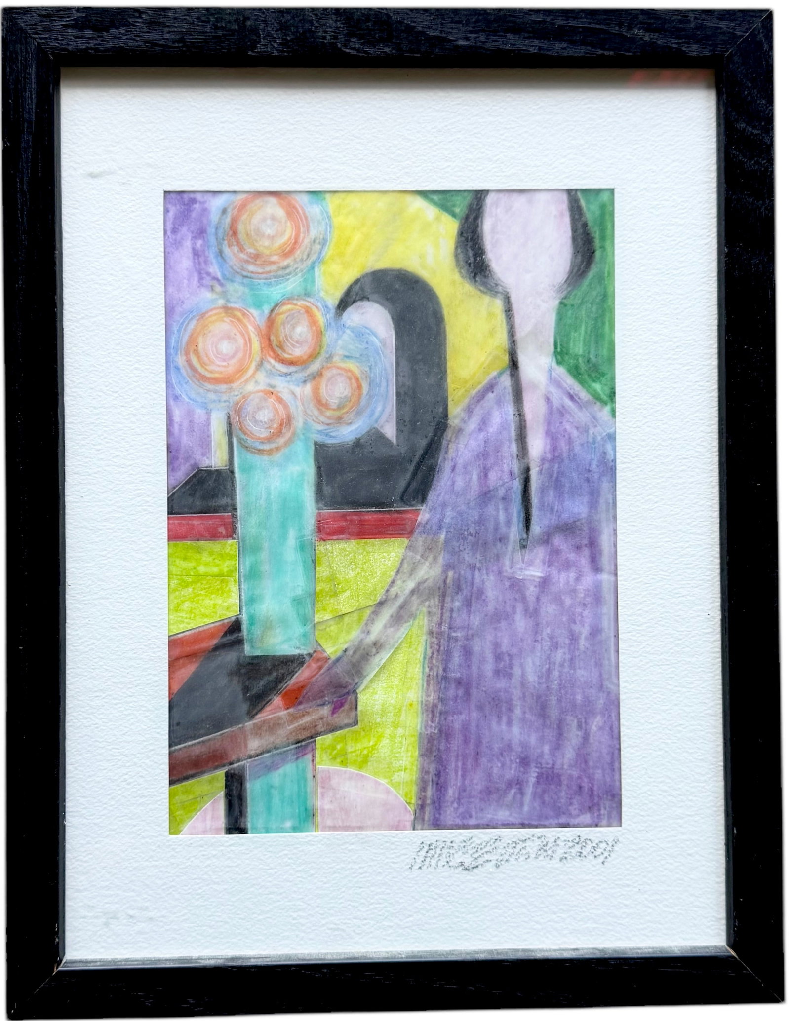 VINCENTE NOTARILE (20th c, American) Still Life: Mixed media on paper 8.5 x 6 in, 13 x 10 1/4in