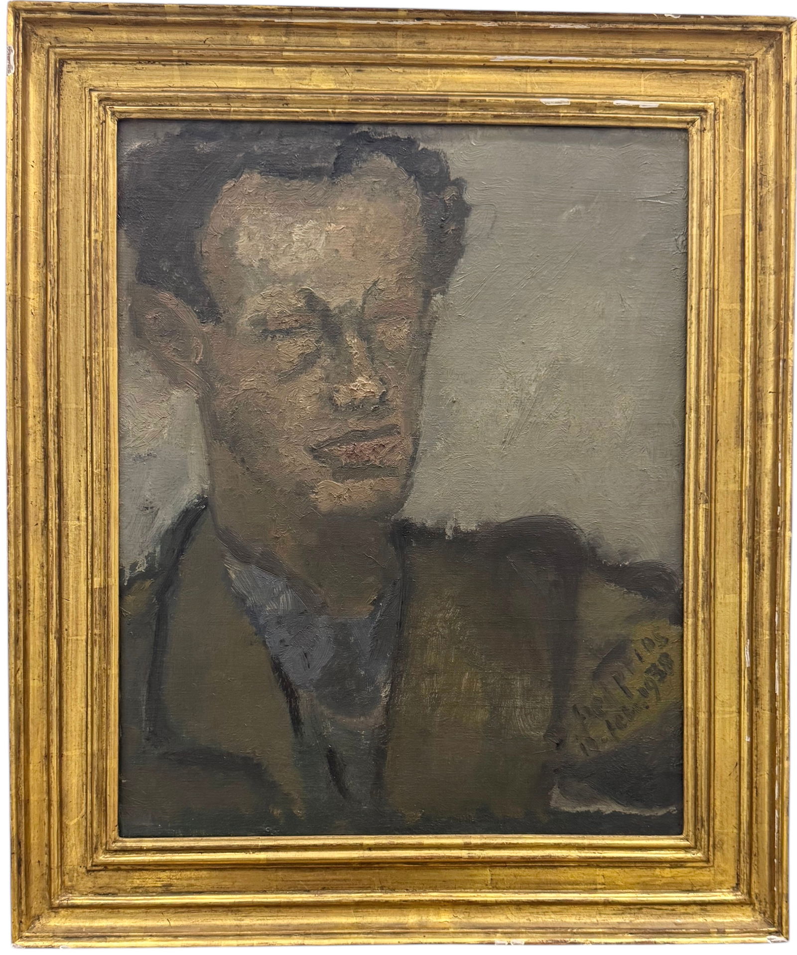 1930's European School Signed Modernist Portrait Of A Man1938 (1 of 4)
