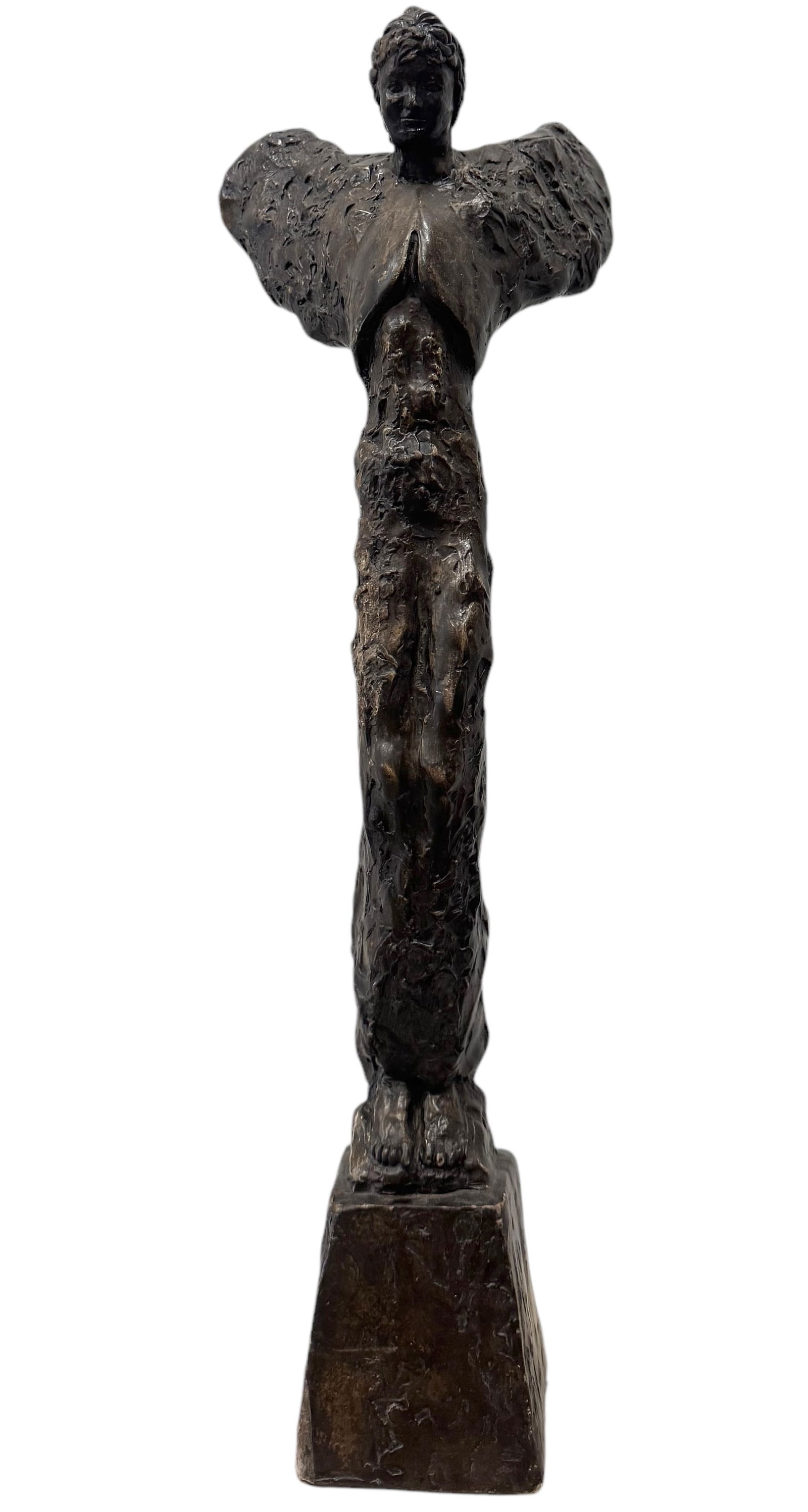 Vintage Modernist Painted Plaster Angel Sculpture (1 of 5)