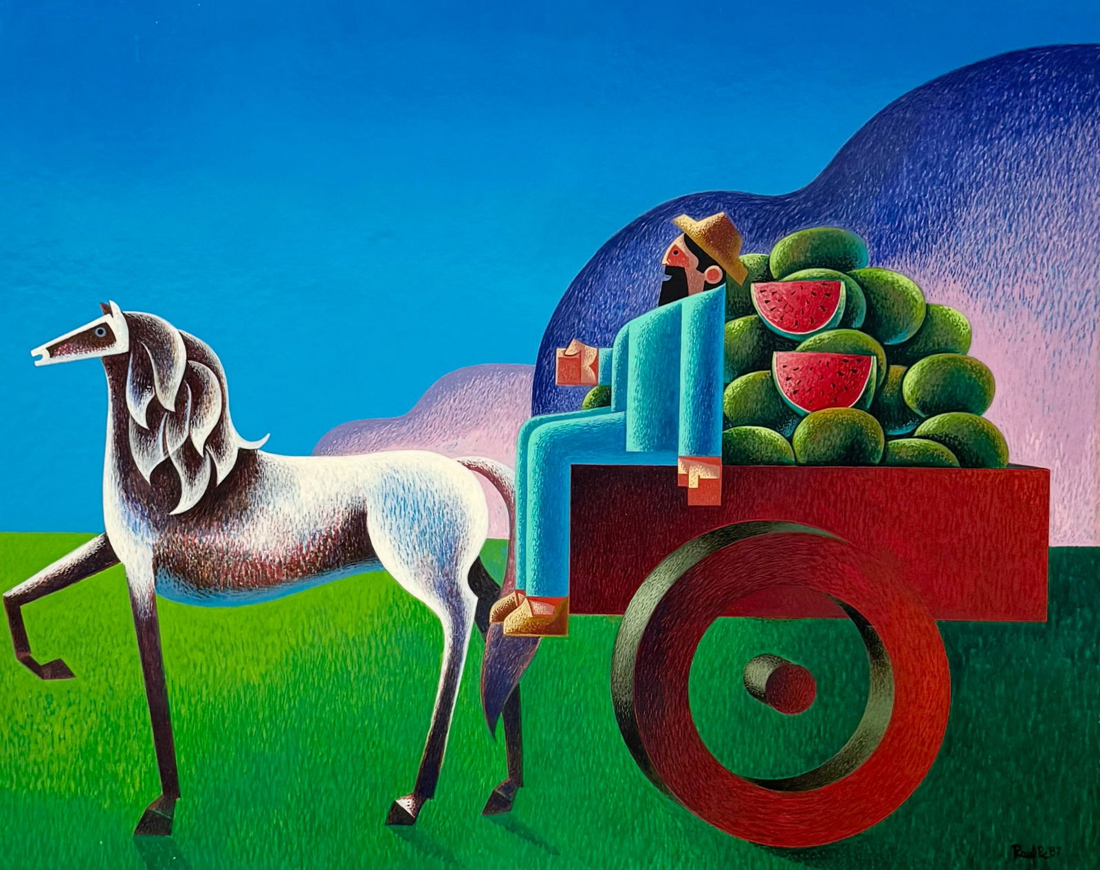 RAUL RODRIGUEZ CAMACHO 20th c Mexican Modernist Painting (1 of 3)