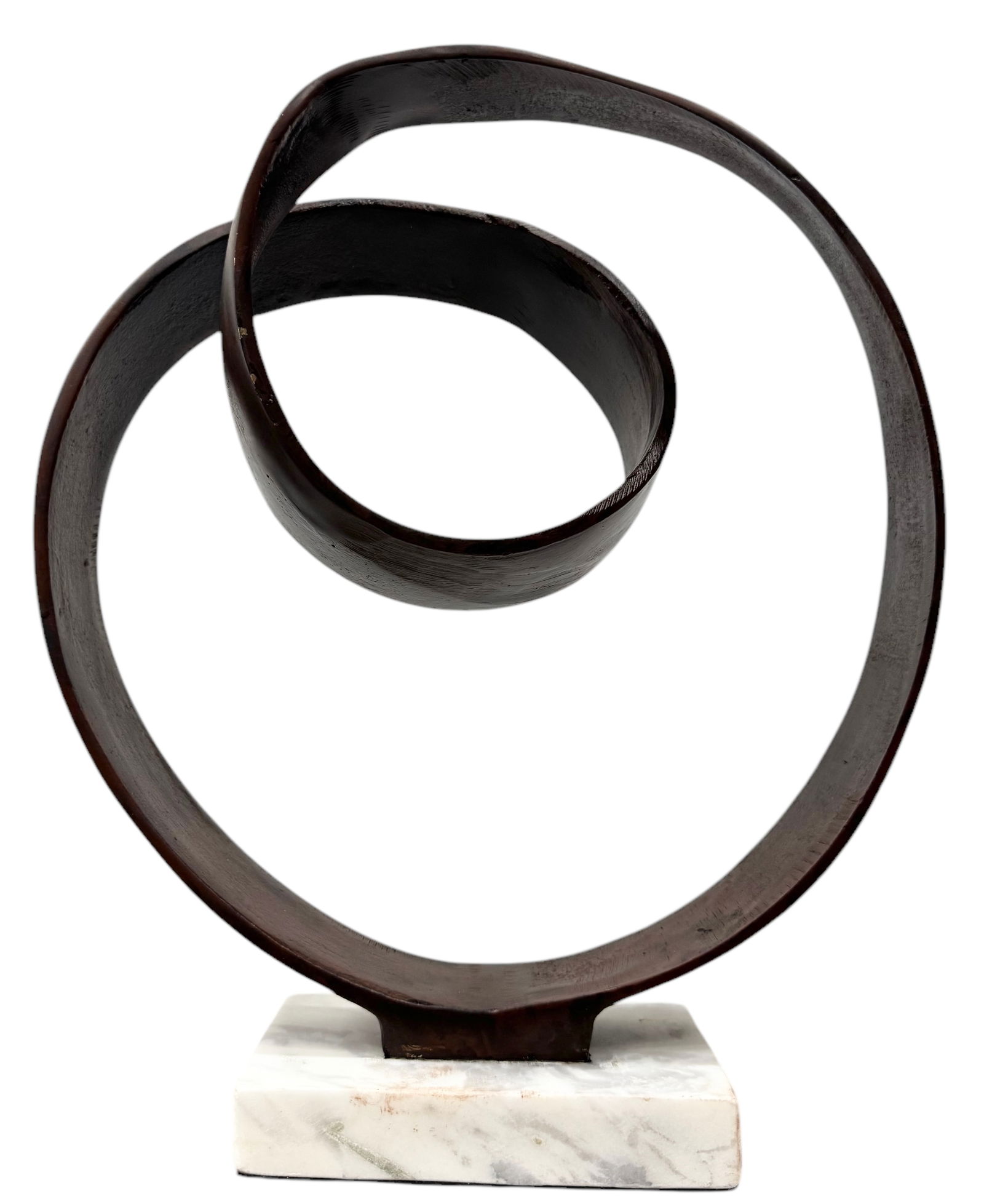 Contemporary Metal Abstract Sculpture On Marble Base (1 of 3)