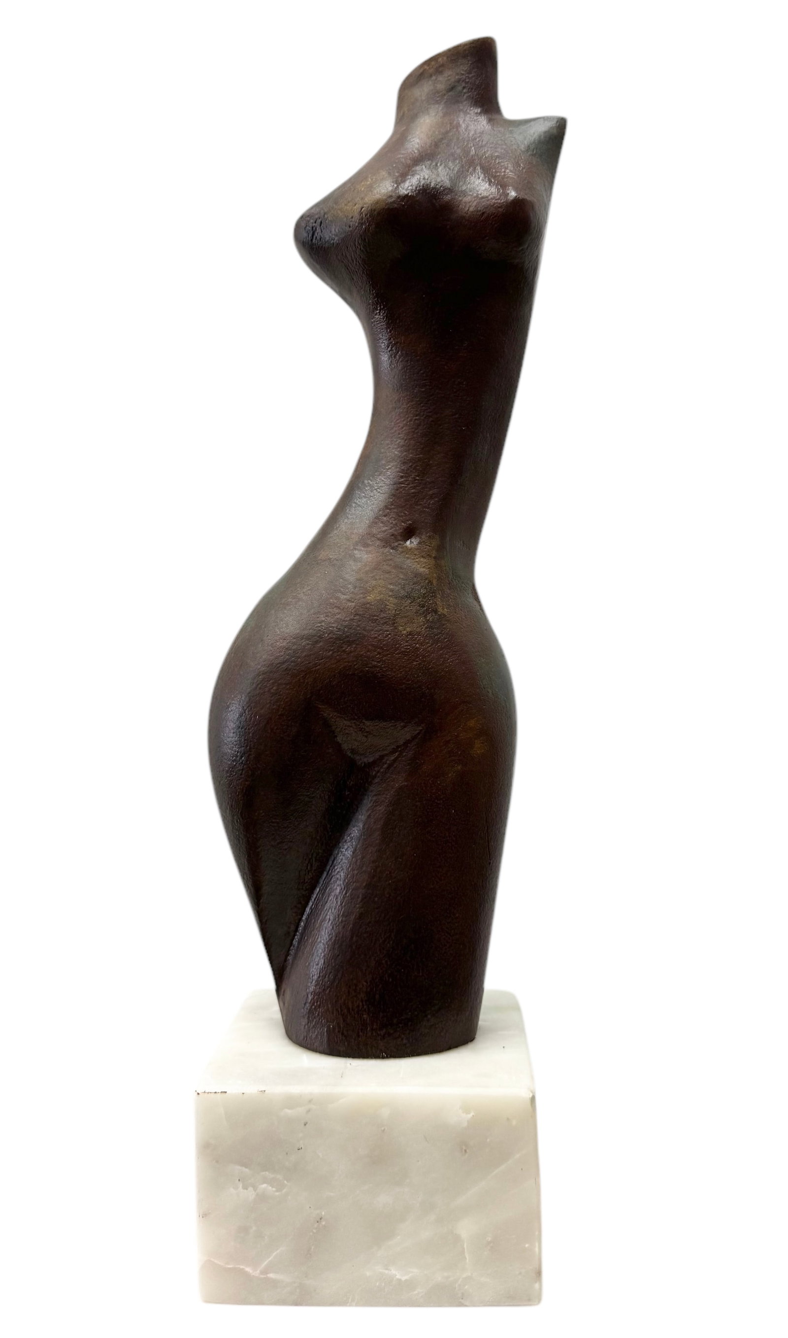 Contemporary Modernist Nude Metal Sculpture 16.5": Size 16.5 x 4 x 4 in