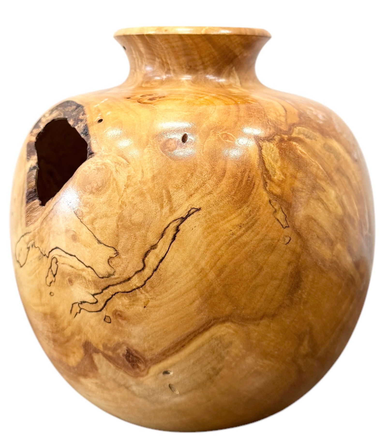 DAVE BARKBY Artist Signed Turned Wood Decorative Maple Vase (1 of 4)