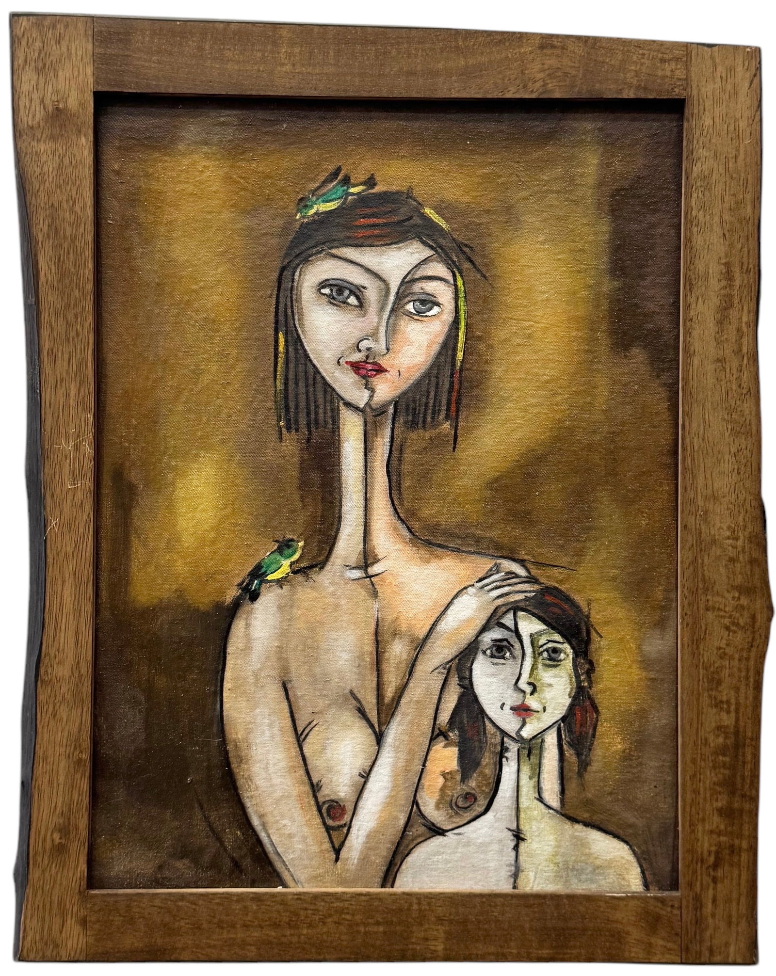 Latin American School Modernist Figures Oil On Board: Oil on board 18.5 x 14.5 in (framed)