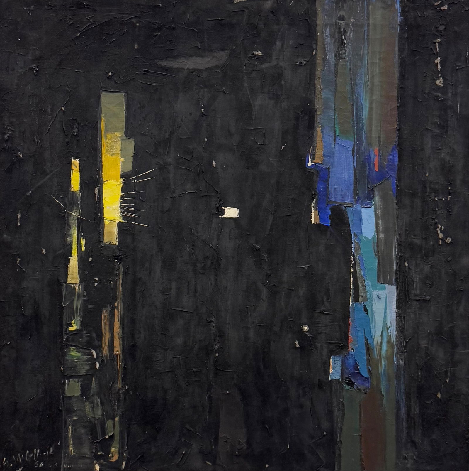 Mid-Century American School Abstract Expressionist Oil On Canvas Signed (1 of 3)