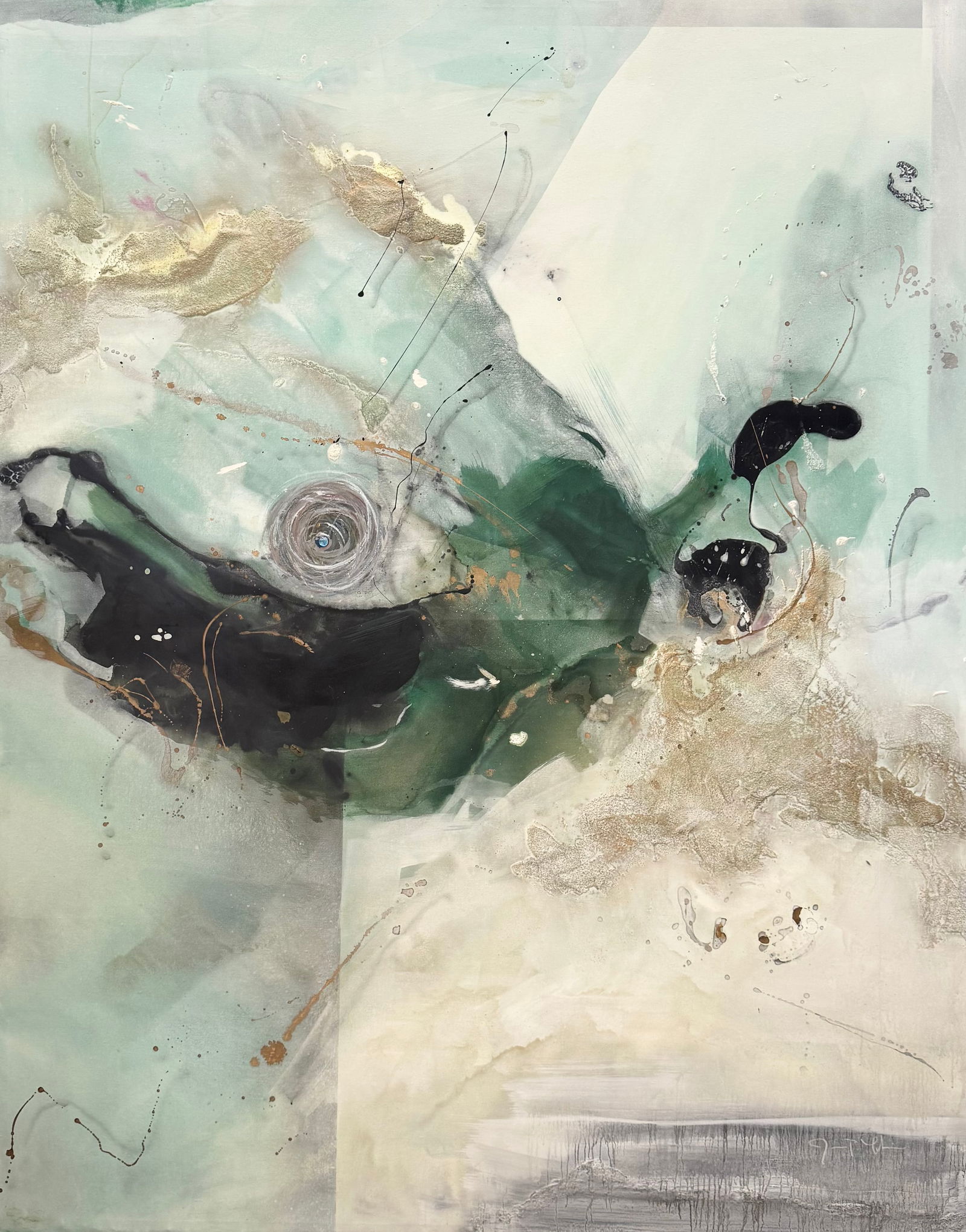 JAMES P COLLINS 20th c American Monumental Abstract Oil On Camvas Painting 84" x 66" (1 of 5)