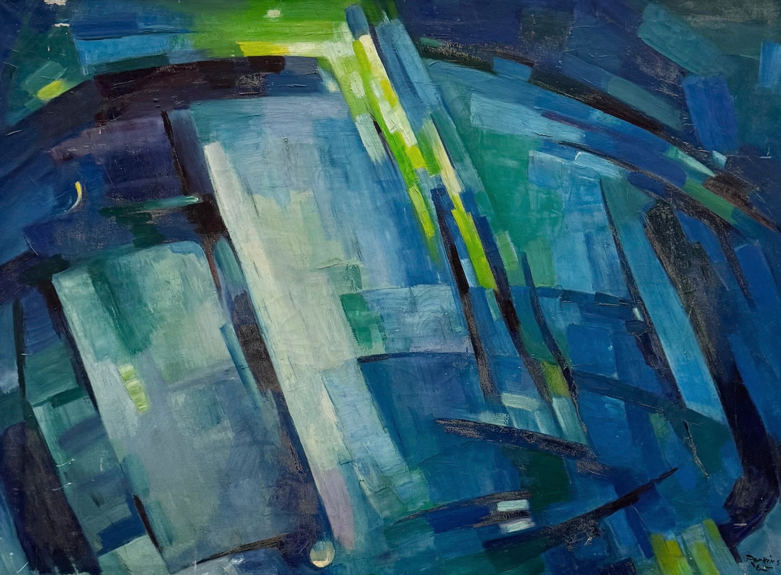 Mid-Century American School Abstract Expressionism Signed Oil On Canvas (1 of 3)