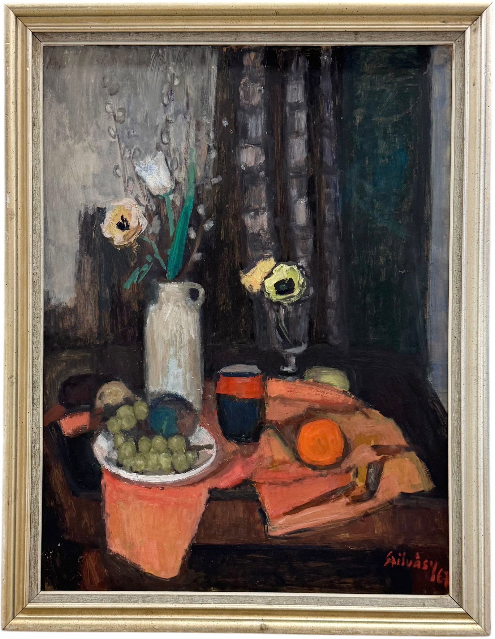 MARGIT SZILVASY (1898-1977, Hungarian) Still Life: Oil on board 31.5 x 23.5 in, 35 x 27 in (framed)