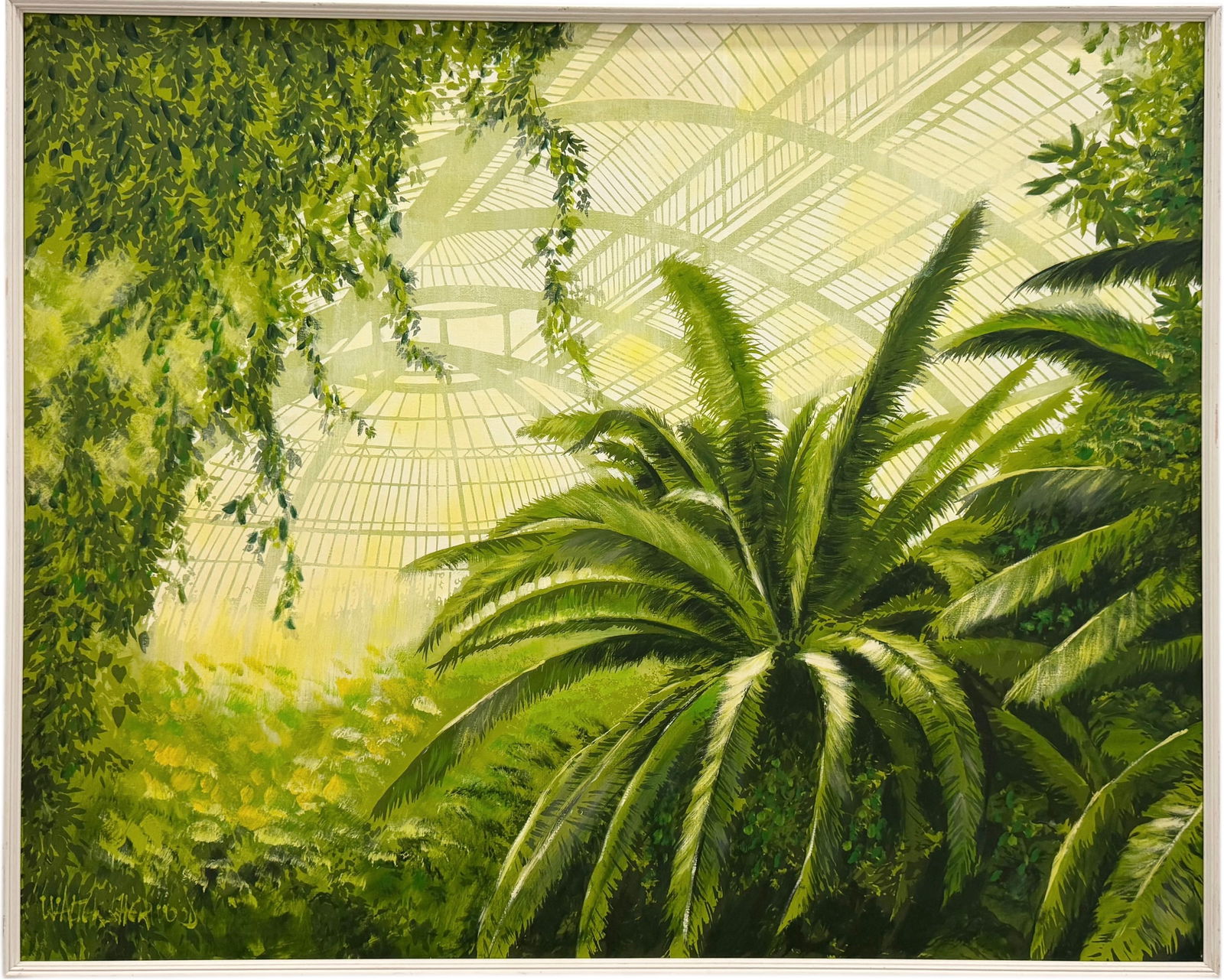 WALTER SHERWOOD (20th c, Canadian) Monumental Planetarium Painting 60" (1 of 3)