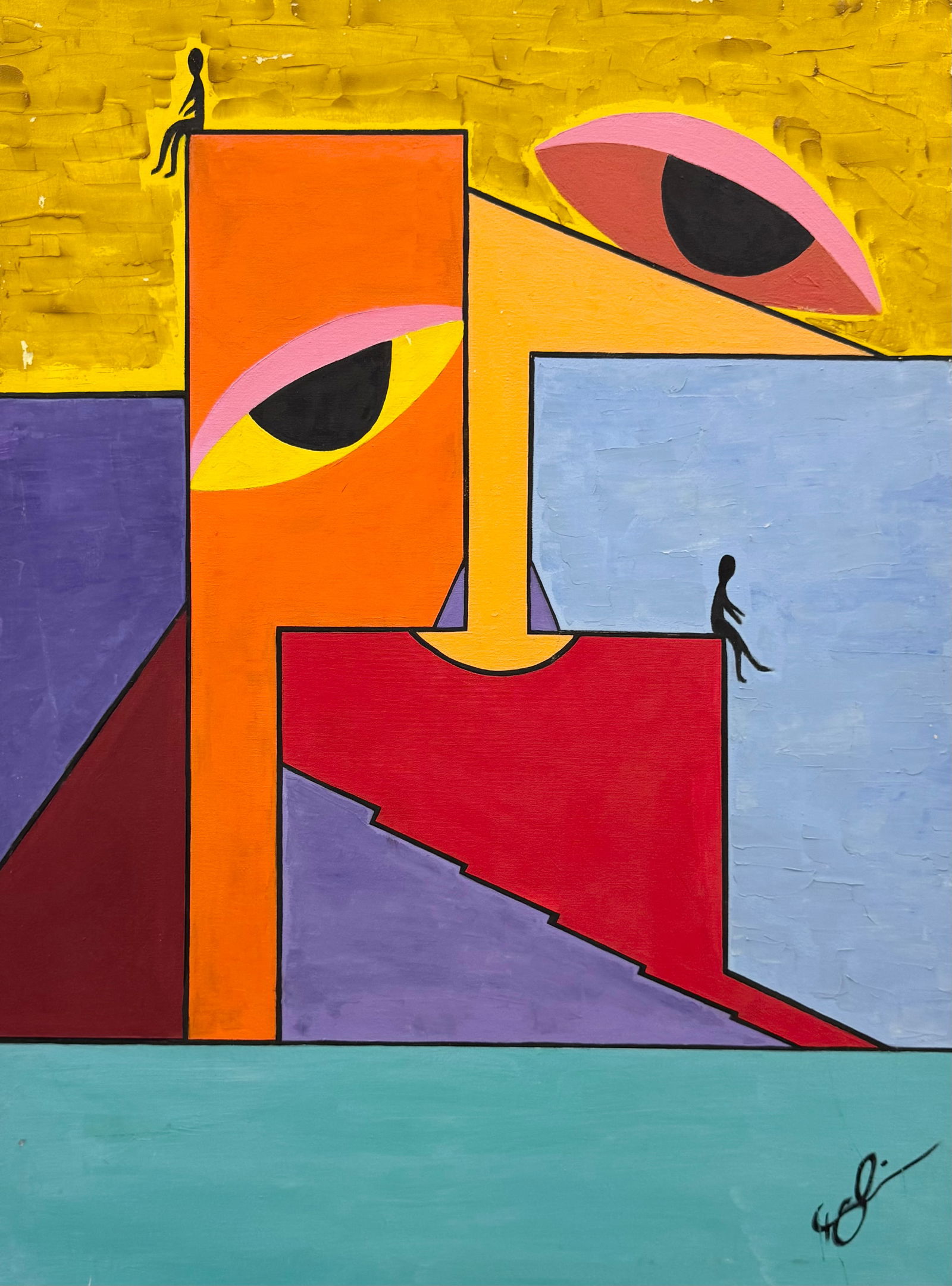 Colorful Contemporary Abstract Signed With A Monogram (1 of 3)