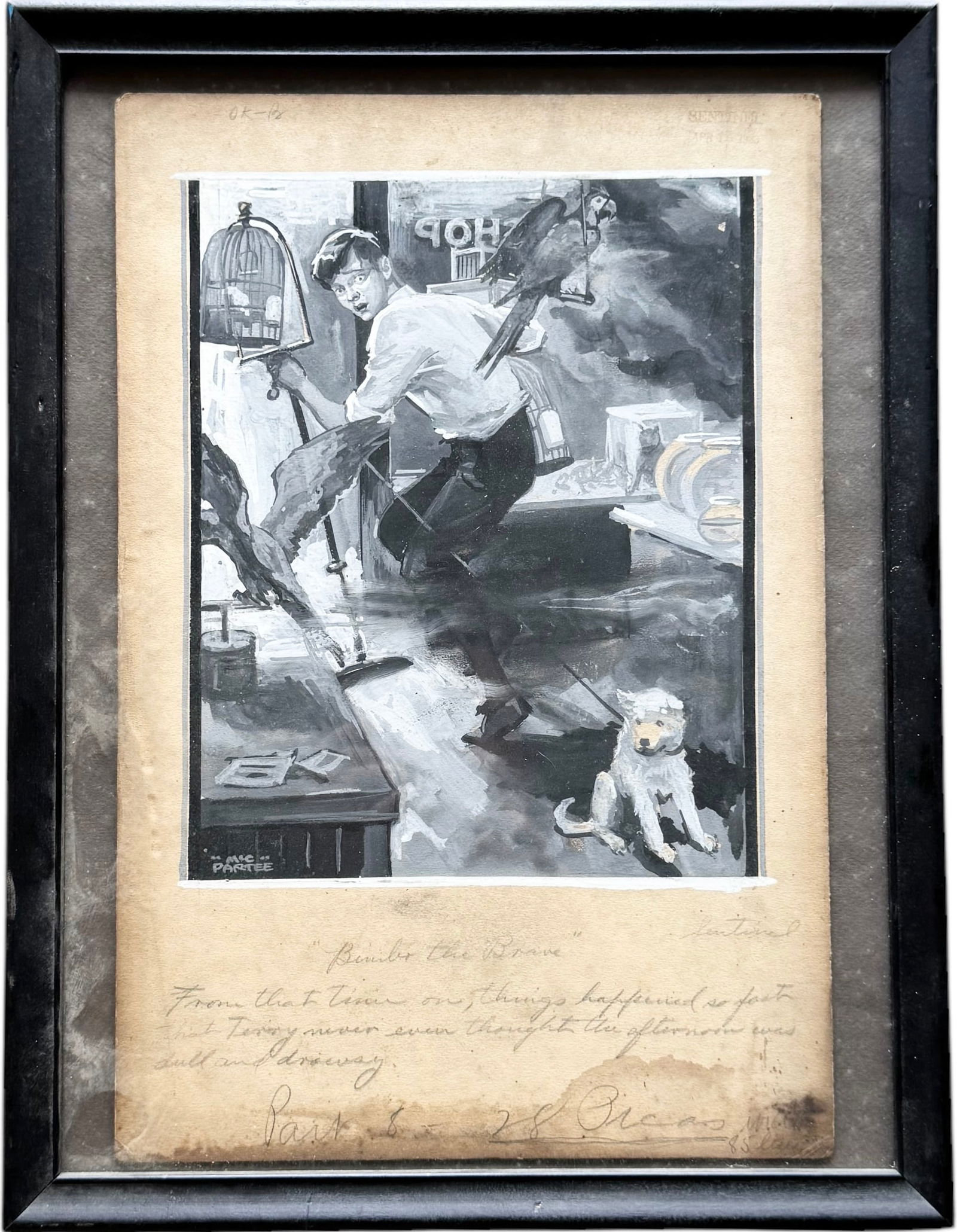 McCullough Partee (1900-1989, American) Boy & His Dog, Tennessee Artist Illustration Art (1 of 4)