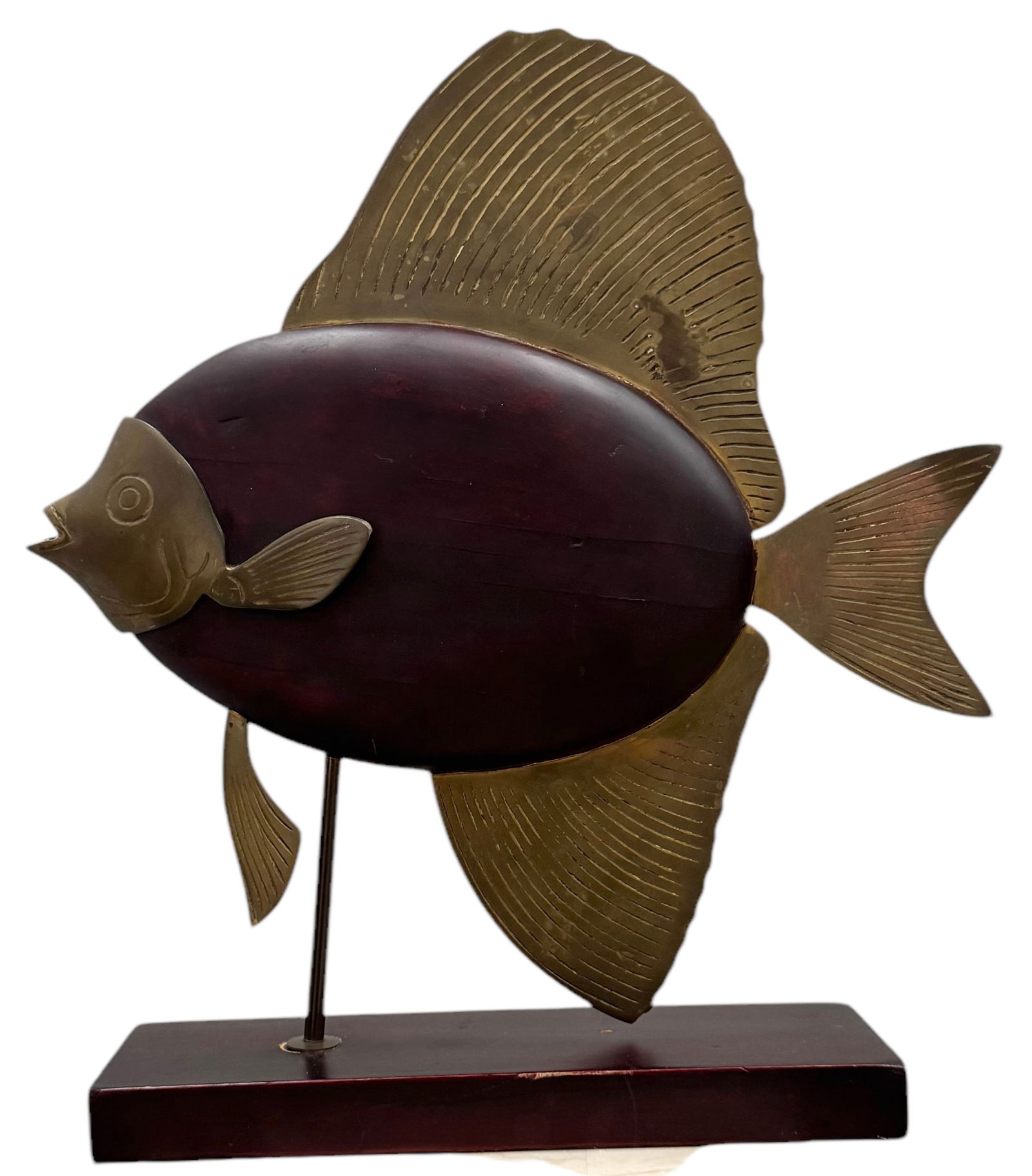 Frederick Cooper American Folk Art Wood & Brass Angel Fish Sculpture (1 of 2)