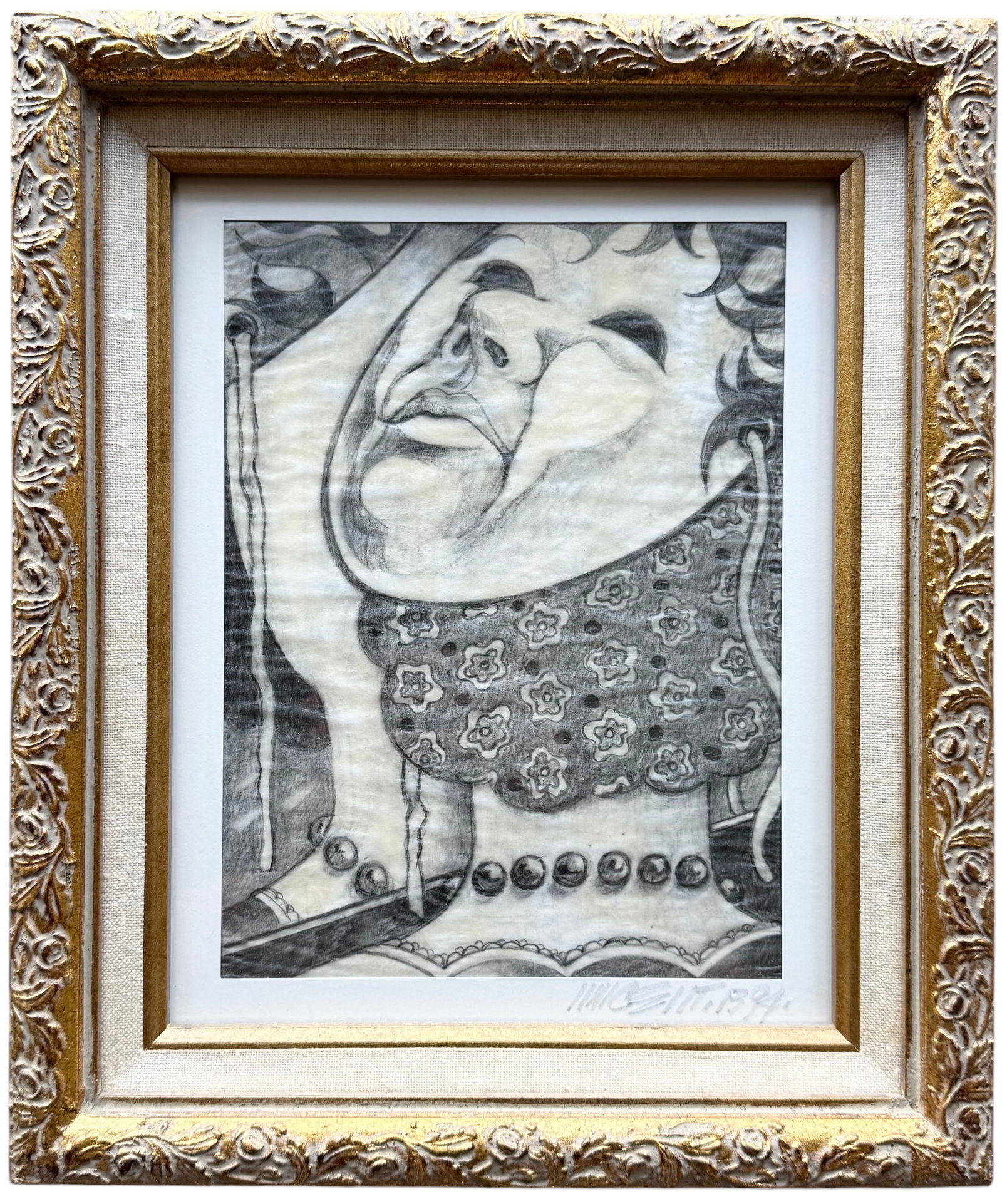 VINCENTE NOTARILE (20th c, American) Surrealist: Graphite 12 x 10 in (framed)