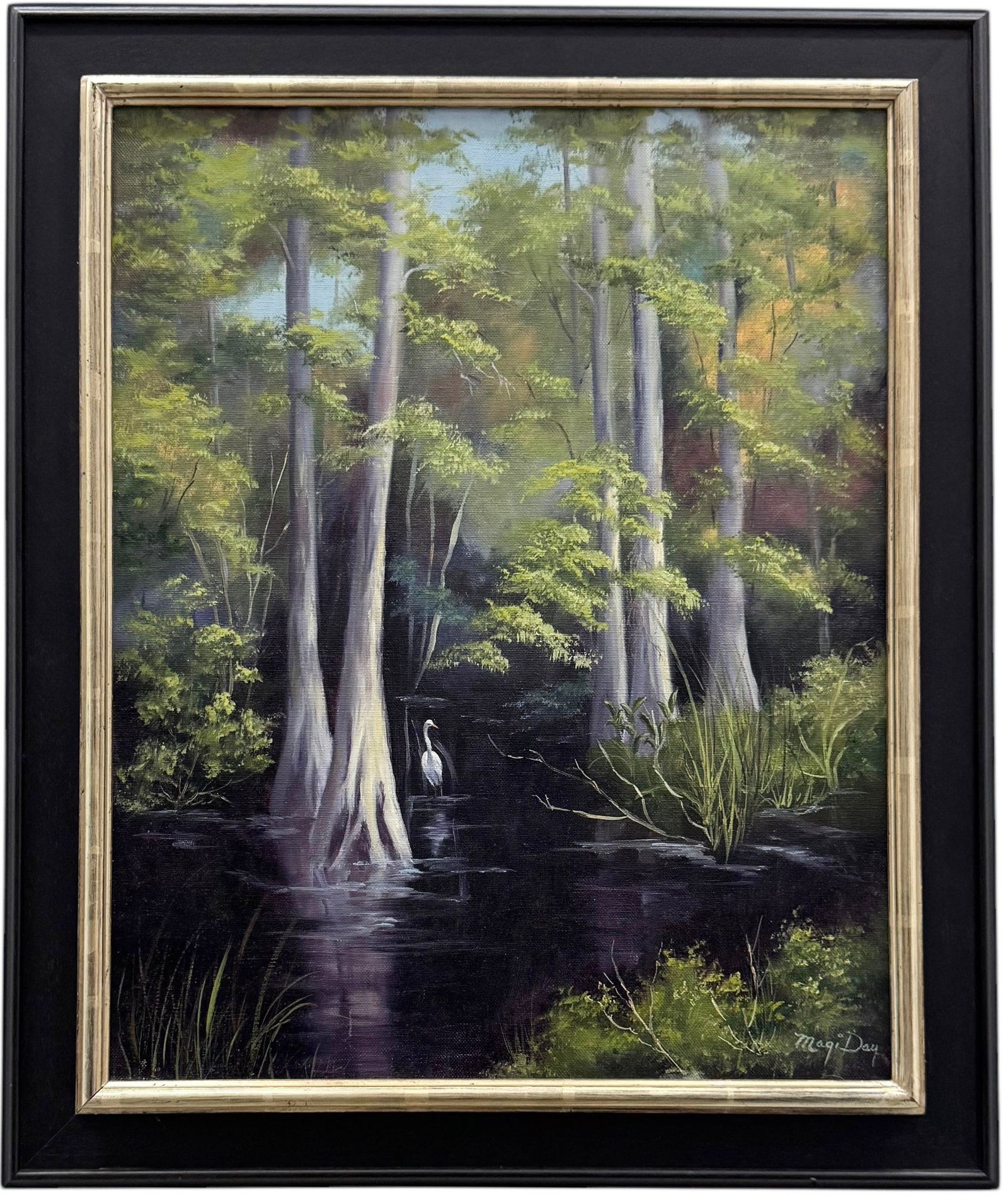 MAGI DAY (20th c, American) Florida Artist, Everglades Landscape: Oil on canvas 21 x 17 in, 24 x 20 in (framed)